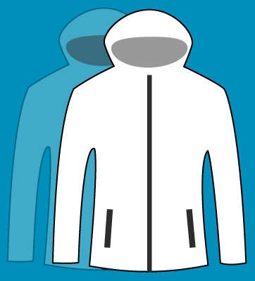 icon of a series of jackets, representing Mountain Mix visualizing multiple types of exterior jackets